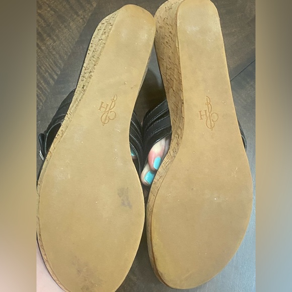 Cole Haan black sandals with cork wedge - Picture 4 of 4
